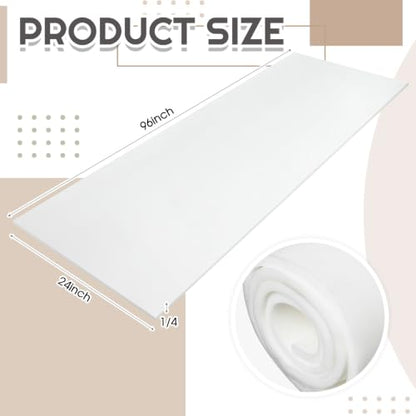 Amylove 1 Pack Upholstery Foam Sheet, 1/2" X 24" X 96",White - color: White, size: 1/2" X 24" X 96"
