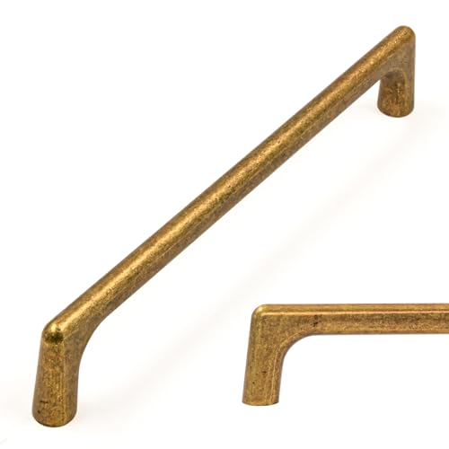 Amerdeco 10 Pack Antique Brass Cabinet Pulls 6.3" - color: Antique Brass, size: 6.3" hole center
