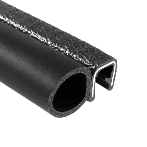TRIM-LOK Trim Seal, Edge Trim with Side Bulb, Fits 0.625-Inch Bulb, 1/4-Inch Edge, 1/2-Inch Leg, 25-Foot Length, Black Pebble Finish, Flexible PVC Plastic Trim with EPDM Rubber Weather Stripping - style: 0.625" Bulb, 1/4" Edge, 1/2" Leg, 25 Feet