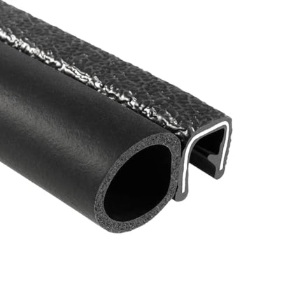 TRIM-LOK Trim Seal, Edge Trim with Side Bulb, Fits 0.625-Inch Bulb, 1/4-Inch Edge, 1/2-Inch Leg, 25-Foot Length, Black Pebble Finish, Flexible PVC Plastic Trim with EPDM Rubber Weather Stripping - style: 0.625" Bulb, 1/4" Edge, 1/2" Leg, 25 Feet