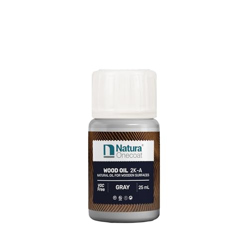 Wood Stain Oil - Sample - 25 ml, Gray – Natural Wood Finish for Interior Furniture & Floor - Linseed Wood Oil - Environmentally Friendly - Hard Wax Oil for Color Sampling - VOC-Free - color: Gray
