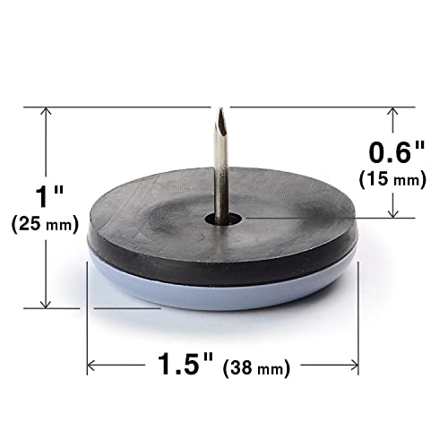 Chair Glides X-PROTECTOR – 1.5" Furniture Glides 16 pcs – Best Nail on - size: 1.5" 16 PCS Grey