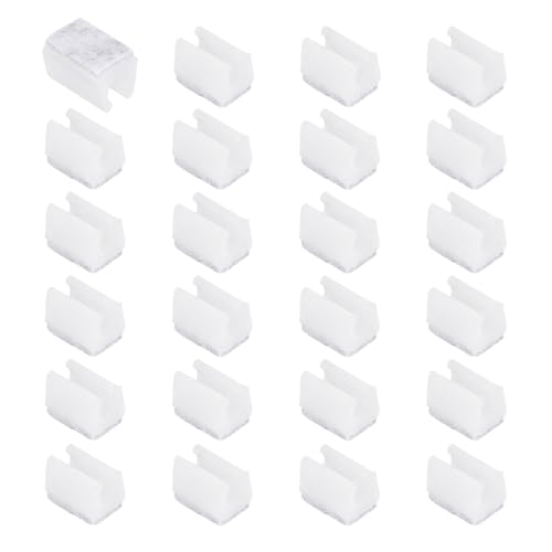 uxcell 24 Pcs Rectangle U Shaped Chair Leg Caps with Felt Pads, White - color: White, size: Fit 12mm Dia.