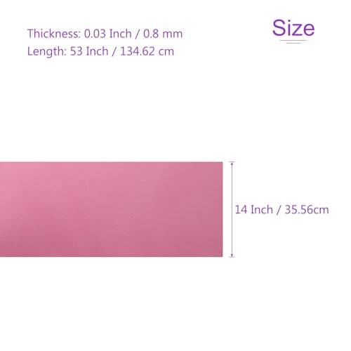 DMiotech 1 Pack 14 Inch x 53 Inch Faux Leather Sheet Furniture Cover Napa Skin Pink PU Leather Roll for Handmade DIY Craft Projects - color: Pink