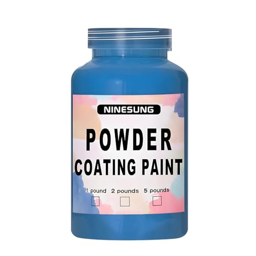 Powder Coating Paint for Metal Surfaces | Car Paint | Building Materials | Powder Paint for Steel Structures, Factories, Buildings, Playgrounds, Gardens (Blue, 8 Ounce) - color: Blue, size: 8 Ounce (Pack of 1)