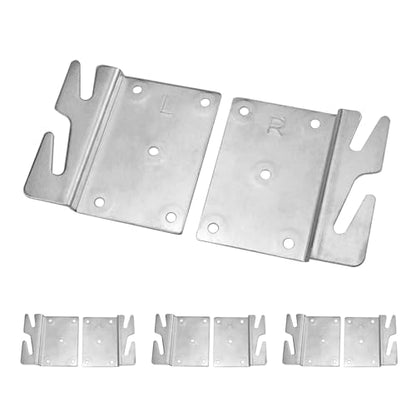 Mcredy Bed Rail Brackets, Heavy Duty Silver Bed Frame Hooks, 5-Hole, 8Pcs - size: Silver, 8 pieces
