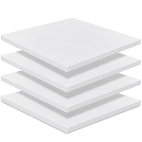 Frienda 4 Pack 1" x 16" x 16" Upholstery High Density Foam Cushion, White - color: White, size: 1" x 16" x 16"