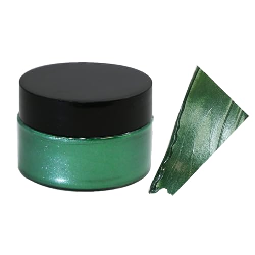 Shimmer Metallic Acrylic Paint Chalk Paste 1.7oz/50ml, Ideal for Wood/T-Shirts/Glass/Stone, DIY Crafts Projects Glitter Pearlescent Golden Pigment Suitable for Beginners Artists (Shimmer Green) - color: Shimmer Green