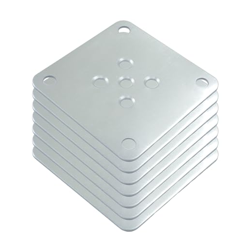 4Pcs Silver Metal Mounting Plates 7x7cm (2.76"x2.76") - size: 70x70mm