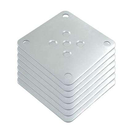 4Pcs Silver Metal Mounting Plates 7x7cm (2.76"x2.76") - size: 70x70mm