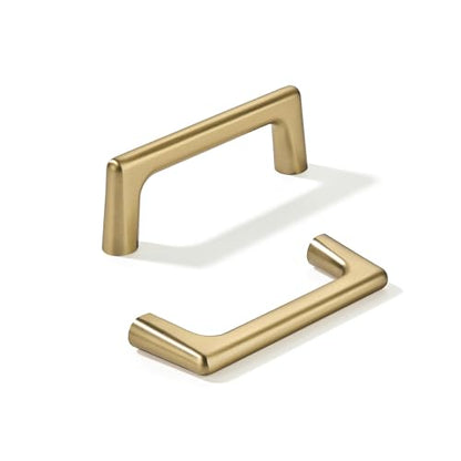 khtumeware 2 Pack Brushed Brass Cabinet Pulls 3-3/4 Inch(96mm) Hole Centers Satin Gold Cabinet Pulls Kitchen Cabinet Hardware for Cupboard Drawer Handles Dresser Pulls - color: Brushed Brass, size: Cabinet Pulls 3-3/4" Hole Center