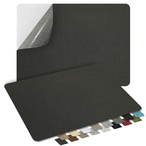 2Pcs Self-Adhesive Linen Fabric Patches, Quick Repair for Sofas, Tents, Car Seats/8" x 11", Black Gray - color: Black Gray