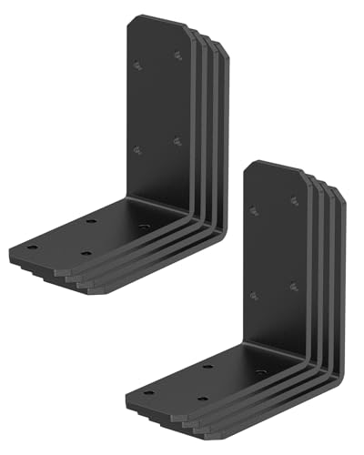 3"x3" L Brackets, 90 Degree Angle Iron, Black-8 Pcs - color: Black-8 Pcs