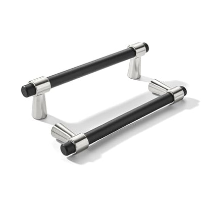 khtumeware 3 inch 5 Pack Matte Black/Brushed Satin Nickel Cabinet pulls Zinc Alloy, Kitchen Cabinet Handles, Wardrobe Drawer Handles - Suitable for Bathroom cabinets, Bedroom Furniture - color: Matte Black/Brushed Satin Nickel, size: 3 Inch