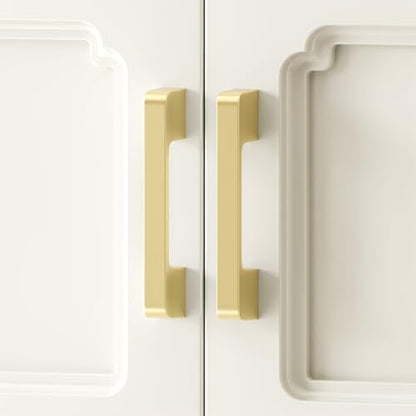 Rergy Cabinet Handles, Brushed Gold Drawer Pulls, 3.75", 10 Pack - color: Brushed Gold, size: 3.75"/96MM Hole Center
