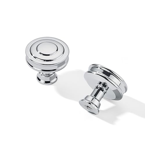 khtumeware 10 Pack 1-1/4 Inch(32mm) Polished Chrome Round Cabinet Knobs Heavy Duty Soild Cabinet Knobs Kitchen Cabinet Hardware for Cupboard Drawer Handles - color: Polished Chrome, size: 1-1/4"(32mm)Diameter