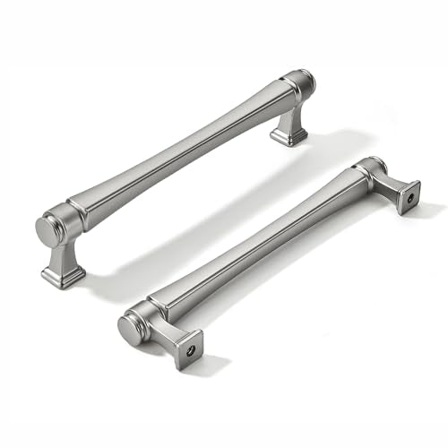 LIMUR Cabinet Pulls Brushed Satin Nickel 5"（128mm） Hole Center 10 Pack - color: Brushed Satin Nickel, size: 5"/128 MM Hole Center