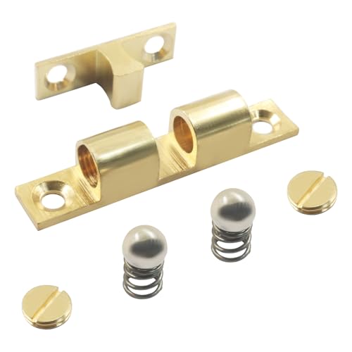 Double Roller Catch Cabinet Latches, 60mm, 4 Pack - color: Gold, size: 60mm