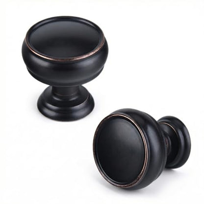 10 Pack Oil Rubbed Bronze Cabinet Knobs, 1-1/4 Inch Zinc Alloy Knob - color: Oil Rubbed Bronze