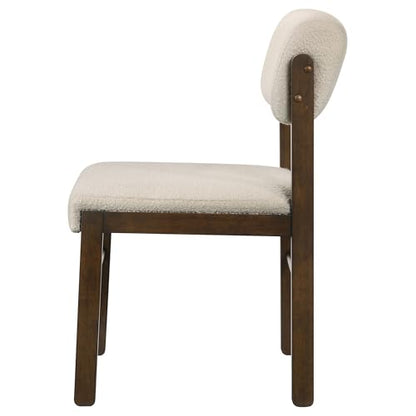 Coaster Kehoe Upholstered Dining Chair Set of 2, Walnut and Cream 193932WAL - color: Walnut/Cream