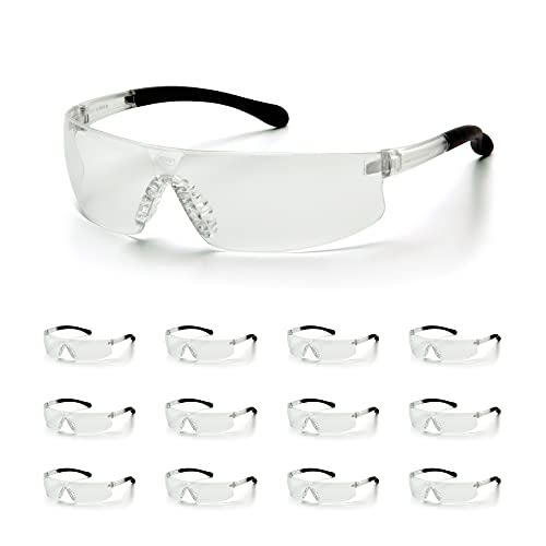 ATERET Protective Polycarbonate Safety Glasses w/TPR Coated Temples & Anti-Slip Nose Piece For Eyes Safety Protection - color: Clear/Coreno, size: 144 pairs