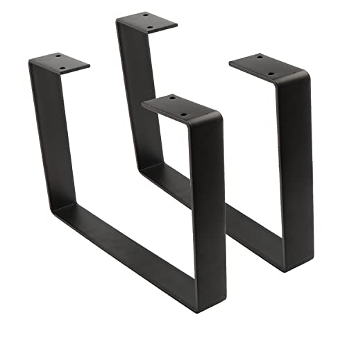 Osring 14 Inch Coffee Table Legs U-Shaped, 2pcs Metal Furniture Leg, Black - size: 14 Inch