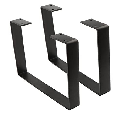 Osring 14 Inch Coffee Table Legs U-Shaped, 2pcs Metal Furniture Leg, Black - size: 14 Inch