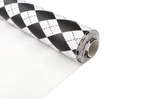 Wento Soft Faux Leather Rolls 15” x 54” Rhombus PU Leather Sheets Roll Very Suitable for Leather Crafts,Covers，Holster,Wallet - color: Rhombus
