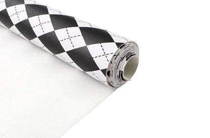 Wento Soft Faux Leather Rolls 15” x 54” Rhombus PU Leather Sheets Roll Very Suitable for Leather Crafts,Covers，Holster,Wallet - color: Rhombus