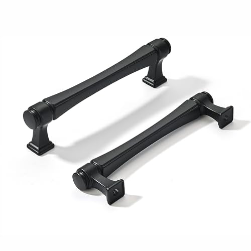 LIMUR 10 Pack 3.75 Inch (96mm) Hole Center Matte Black Cabinet Pulls – Solid Zinc Alloy Kitchen Cabinet Handles, Drawer Pulls for Bathroom Vanity, Dresser & Wardrobe, M4 Screws Included - color: Matte Black, size: 3.75"/96 MM Hole Center