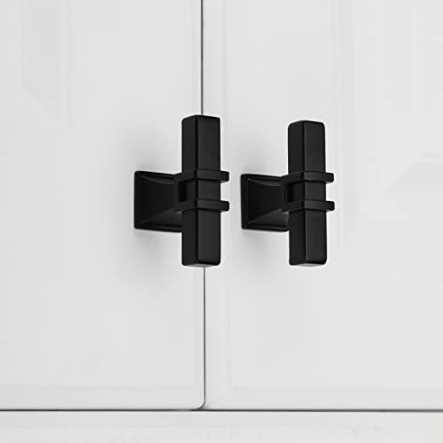25 Pack Black Cabinet Knobs Black Dresser Drawer Knobs - color: Black, size: Single Hole Knob