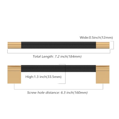 Asidrama 10 Pack 6.3 inch Matte Black and Champagne Bronze Cabinet Pulls - color: Black-Champagne Bronze, size: 6.3" Hole Center(160mm)