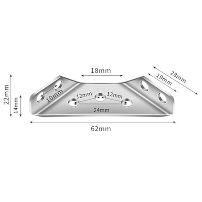 12PCS Heavy Duty Stainless Steel Triangular Furniture Corner Brackets with Screws Universal Corner Supports for Drawers Cabinets and Table Chair Supports