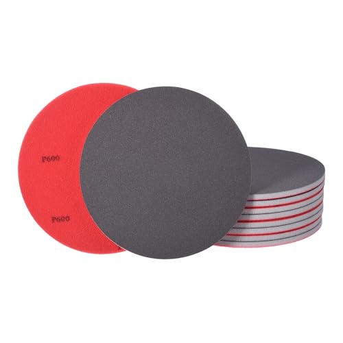10Pcs 6 Inch Hook and Loop Sponge Sanding Disc, 500-600 Grit - size: 6 Inch 500-600 Grit