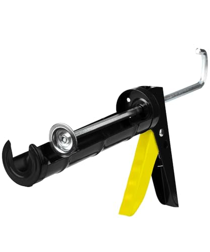 Bates- Caulking Silicone Gun, 10:1 Thrust Ratio, Hand Caulking Guns, No Drip - color: Yellow & Black, size: 1 Pack