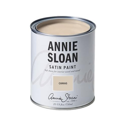 Annie Sloan Satin Paint (Canvas, 25 Fl Oz/750 mL). Soft sheen for interior wood and metal. Self-leveling, all-in-one paint with no wax or lacquer required. - color: Canvas