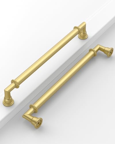 10 Pack 7.5''(192mm) Brushed Gold Cabinet Pulls, Kitchen Cabinet Handles for Bathroom Cupboard Pulls - color: Matte Gold, size: 7.5" Hole Center