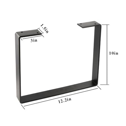 Osring 10 Inch Coffee Table Legs U-Shaped, 2pcs Metal Furniture Leg, Black - size: 10 Inch