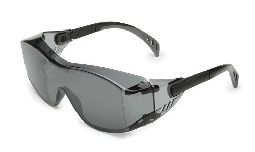 Gateway Safety 6983 Cover2 Safety Glasses Protective Eye Wear - Over-The-Glass (OTG), Gray Lens, Black Temple - color: Smoke, size: 1 Pair