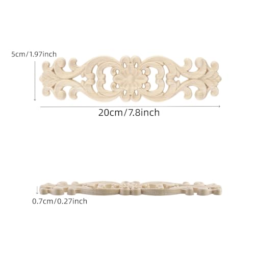 Wood Carved Onlays Appliques (Style7,4 pcs) - style: Style7,4 pcs