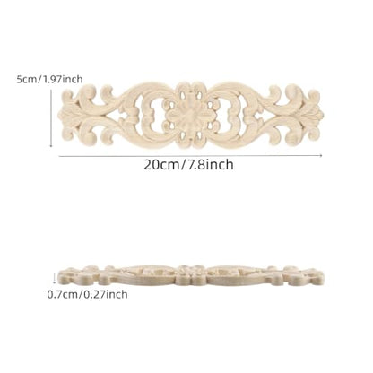 Wood Carved Onlays Appliques (Style7,4 pcs) - style: Style7,4 pcs