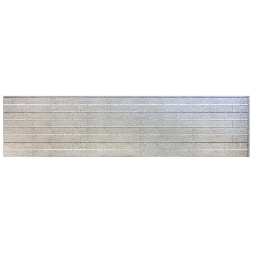 From Plain to Beautiful in Hours 129 Subway PVC 2' x 8' Glue-Up Backsplash Panels (Covers / 64 Sq.Ft), Distressed White, 4 Piece - color: Distressed White, size: Pack of 4