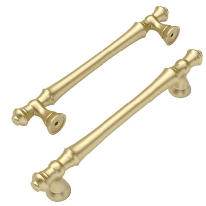Amerdeco 10 Pack Brushed Gold Cabinet Pulls 5" - color: Brushed Gold, size: 5" hole center