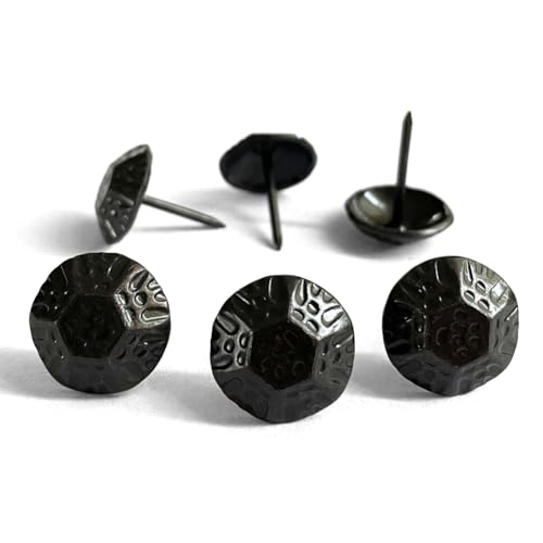 100PCS D19mm Upholstery Tacks Black,Vintage Furniture Metal Thumb Tacks HGB