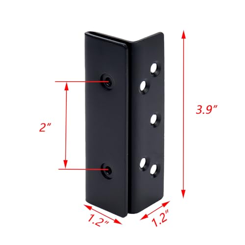 Dnyta 2pcs Double Hook Slot Bracket Bed Frame Connectors Hardware, Black