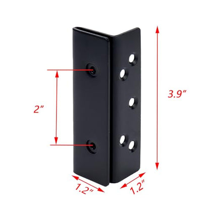 Dnyta 2pcs Double Hook Slot Bracket Bed Frame Connectors Hardware, Black