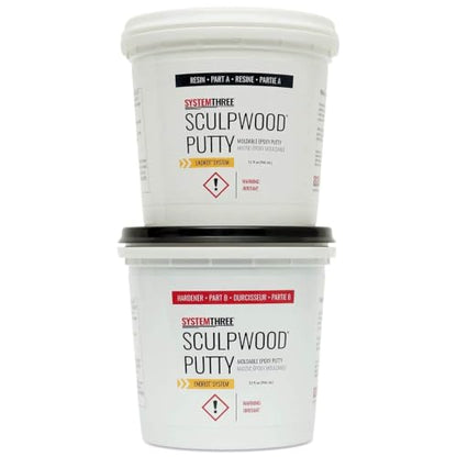 System Three 1600K20 SculpWood Putty Kit, 0.5 Gallon, Brown