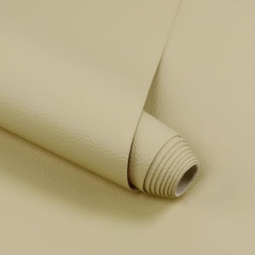 Marine Vinyl Fabric Waterproof Leather Material 55"×108" Beige - color: Beige, size: 108"×54"