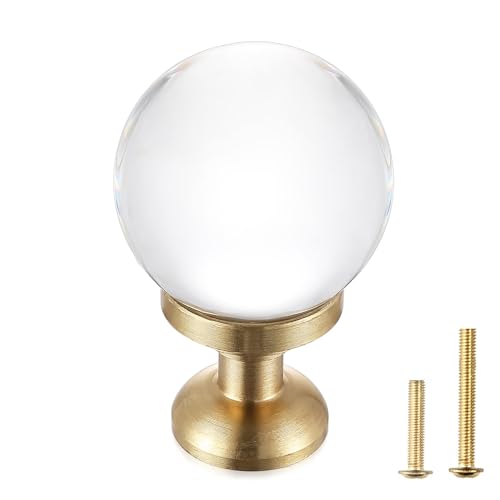 Guank 12-Pack Bubble Cabinet knobs Solid Brass Base, Drawer Spherical Gold Knobs, 1.14-Inch Diameter, Modern Kitchen Cabinet Brushed Crystal Ball Cabinet knobs Bubble - color: Bubble shape-1.14inchn, size: 12 Pack
