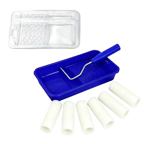 4 Inch Paint Roller Set, Paint Roller Kit with Tray and Liner for Home Decoration, Wall, Furniture Painting